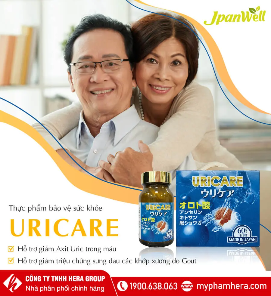 Viên uống Uricare Jpanwell giúp giảm axit uric trong máu