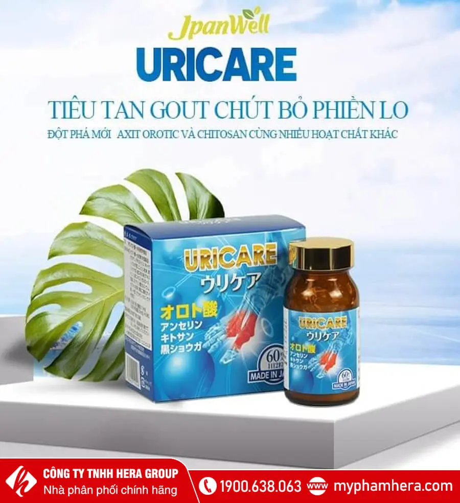 Viên uống Uricare Jpanwell giúp giảm axit uric trong máu