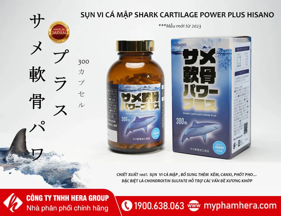 Viên uống sụn vi cá mập Hisano Shark Cartilage Power Plus