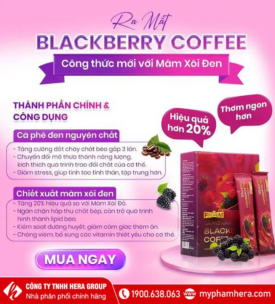 Cà phê giảm cân mâm xôi đen Premium Blackberry Coffee