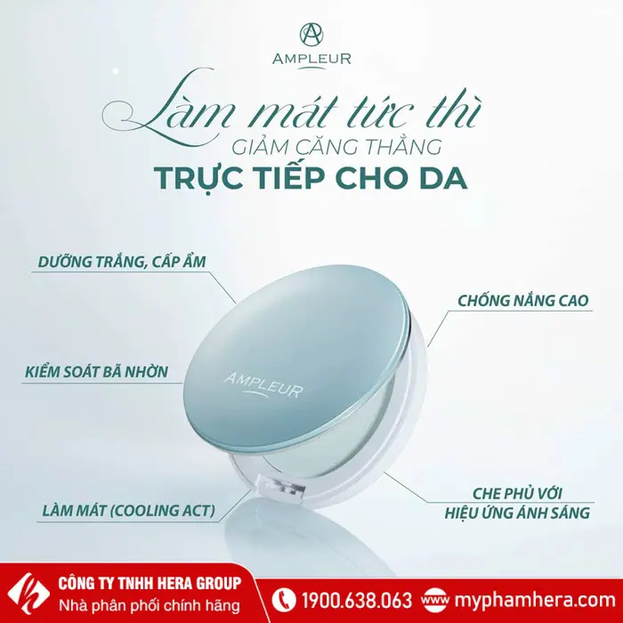 Công dụng Phấn phủ Ampleur Face Powder Cool Nhật Bản