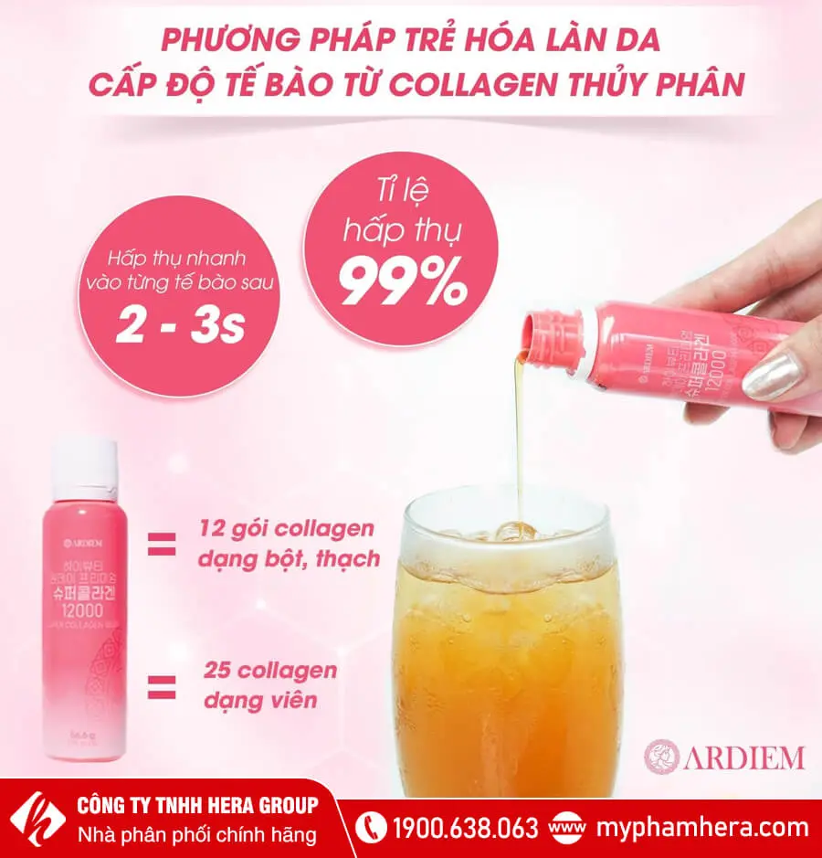 Nước uống Collagen Ardiem High On Day Premium Super Collagen Peptide 12000