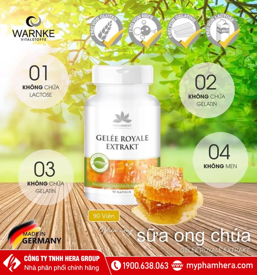 Viên sữa ong chúa Warnke 2043090 Gelée Royale Extrakt