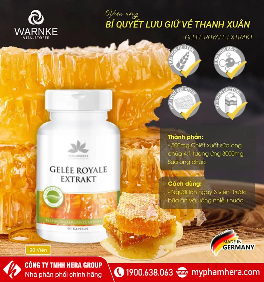 Viên sữa ong chúa Warnke 2043090 Gelée Royale Extrakt