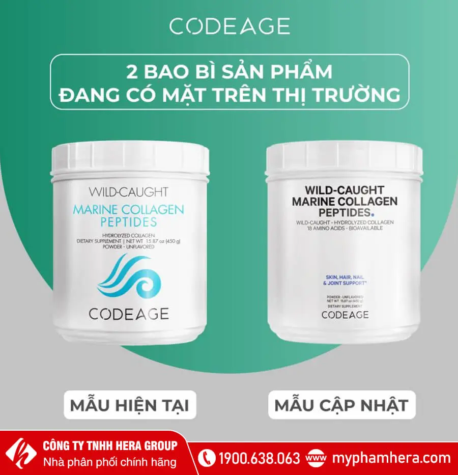 Bột collagen cá đại dương Codeage Marine Collagen Peptides