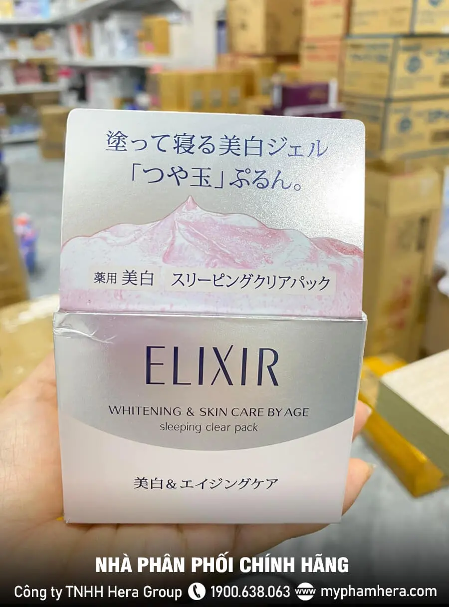 Mặt nạ ngủ cấp ẩm dưỡng trắng Elixir Sleeping Clear Pack