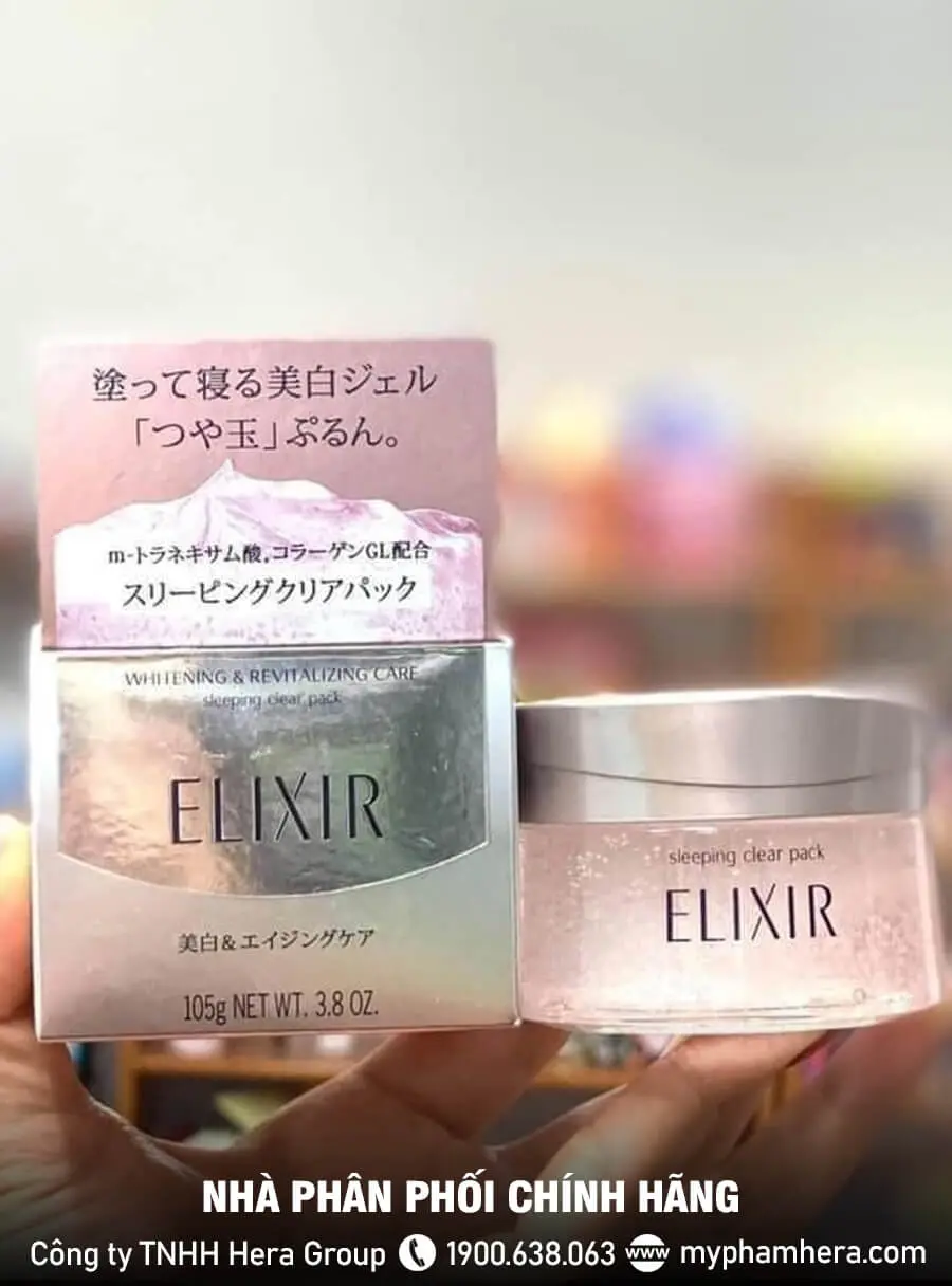 Mặt nạ ngủ cấp ẩm dưỡng trắng Elixir Sleeping Clear Pack