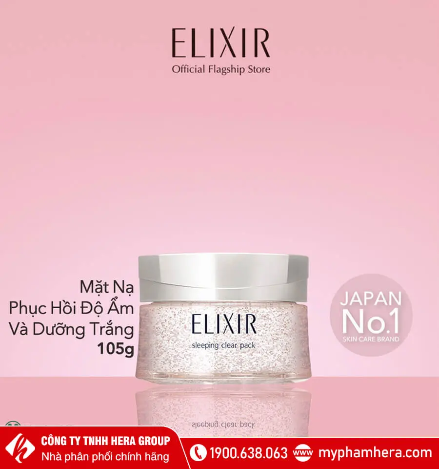 Mặt nạ ngủ cấp ẩm dưỡng trắng Elixir Sleeping Clear Pack