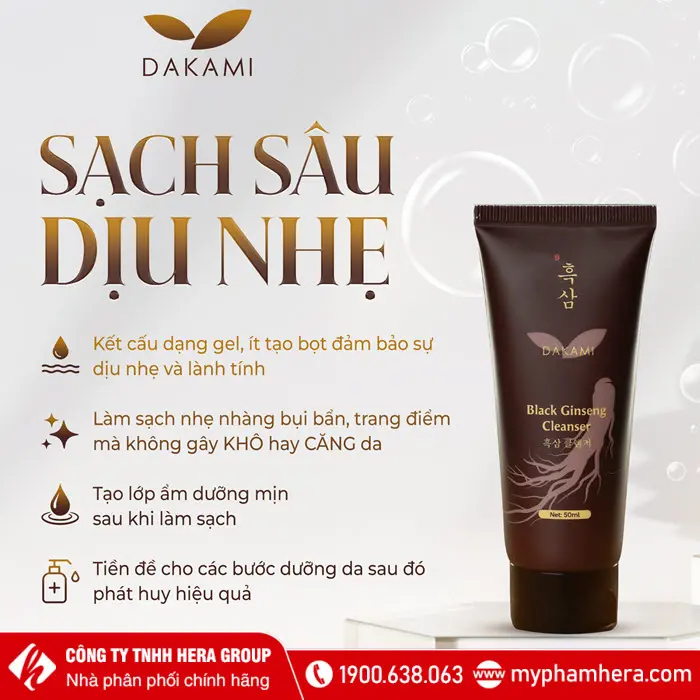 Sữa rửa mặt sâm đen Dakami