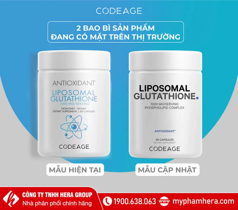 Viên uống trắng da Codeage Liposomal Glutathione