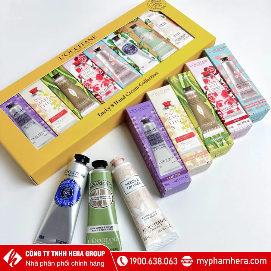 Bộ Kem Dưỡng Da Tay L’Occitane Lucky 8 Hand Cream Collagen