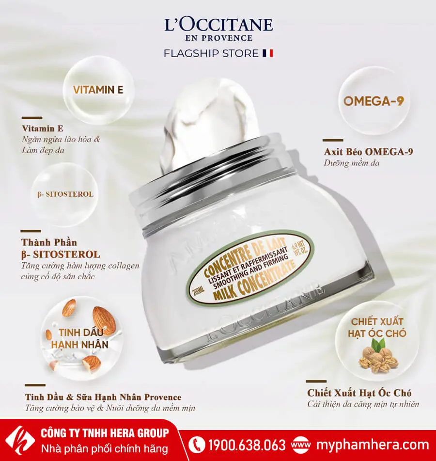 Kem dưỡng thể L’Occitane Almond Milk Concentrate