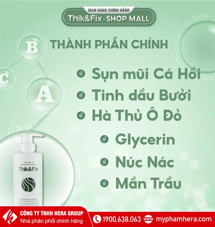 Dầu gội hỗ trợ mọc tóc dành cho nữ Thik&Fix