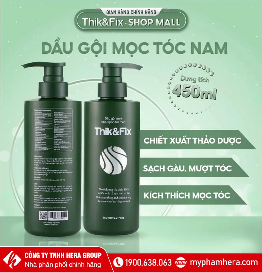 Dầu gội hỗ trợ mọc tóc dành cho nam Thik&Fix