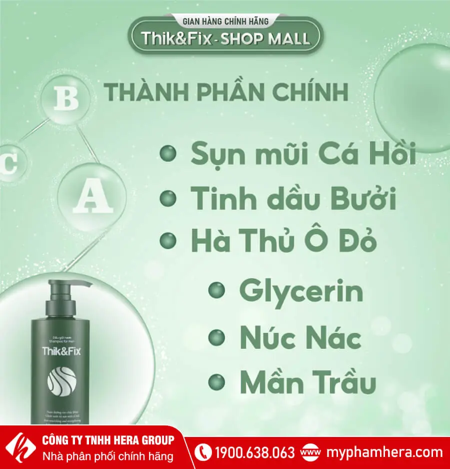 Dầu gội hỗ trợ mọc tóc dành cho nam Thik&Fix