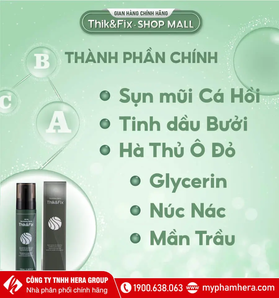 Xịt dưỡng hỗ trợ mọc tóc Thik&Fix