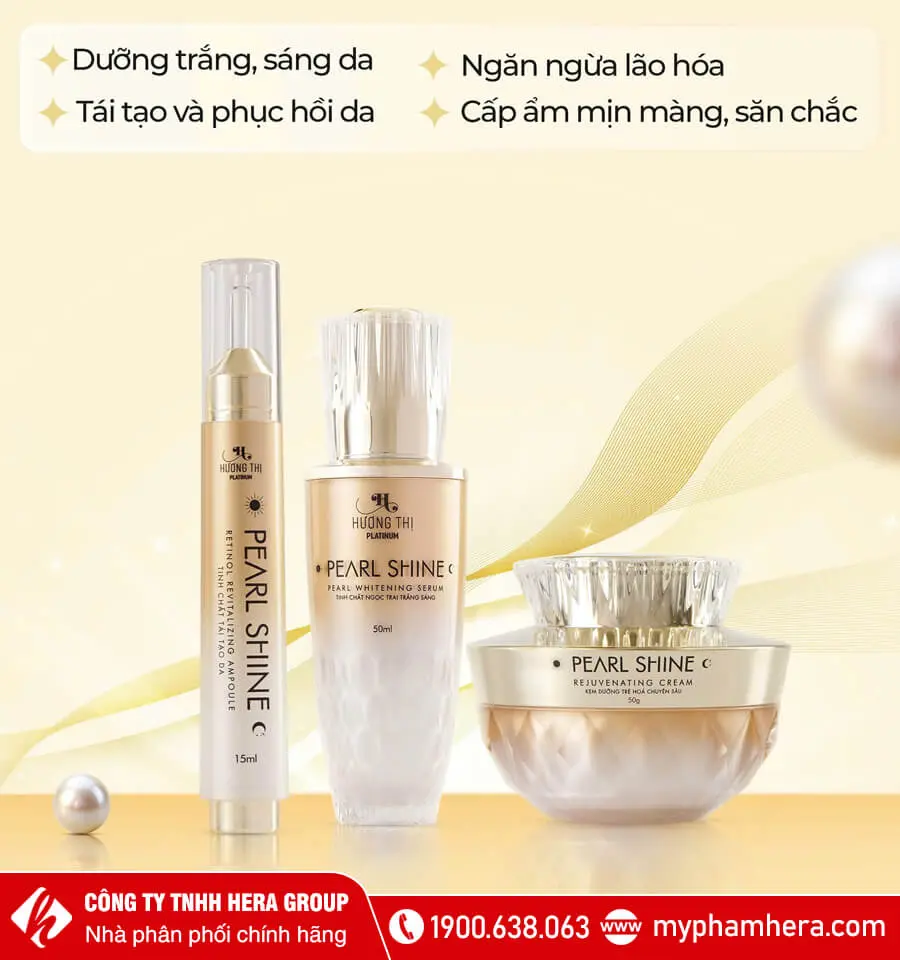 Bộ Chăm Sóc Da Mặt Ngọc Trai Trắng Sáng Pearl Shine Hương Thị