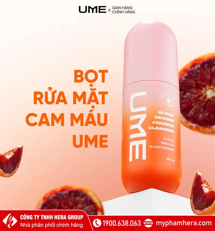 Bọt rửa mặt cam đỏ UME