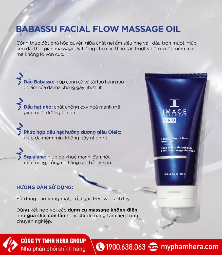 Dầu massage chuyên nghiệp Image Skincare Babassu Facial Flow Massage Oil