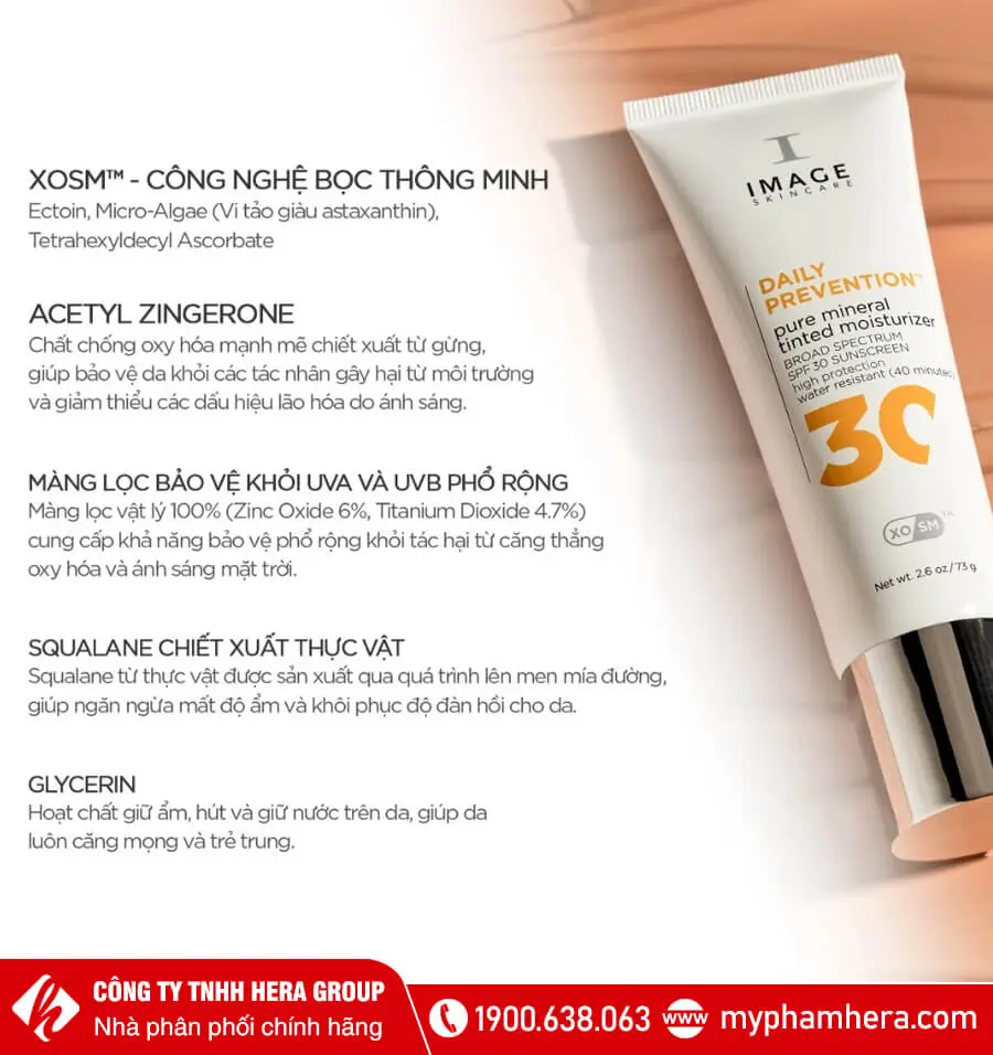 Kem Chống Nắng Cho Da Không Đều Màu, Tăng Sắc Tố Image Skincare Daily Prevention Pure Mineral Tinted Moisturizer Spf 30