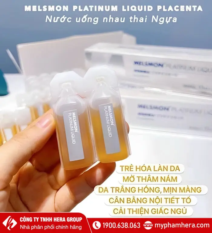 Công dụng Nước uống nhau thai ngựa Melsmon Platinum Liquid Placenta