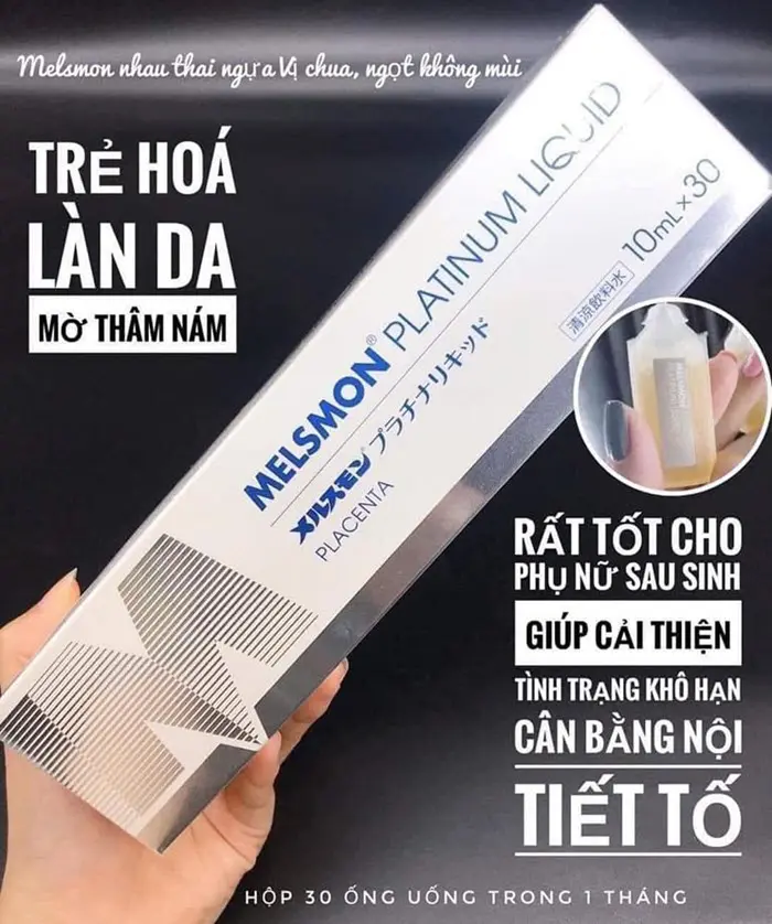 Hướng dẫn sử dụng Nước uống nhau thai ngựa Melsmon Platinum Liquid Placenta