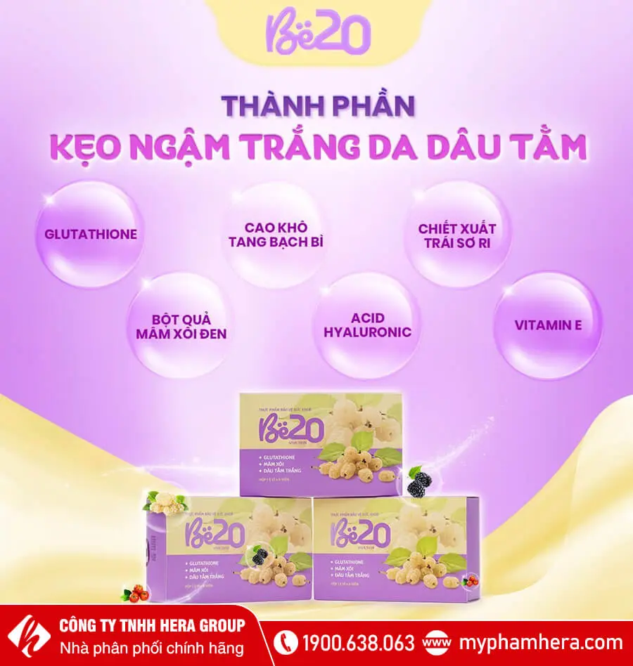 Kẹo dâu tằm trắng da Be20