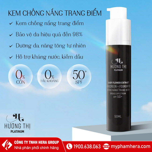 Công dụng Kem chống nắng trang điểm Hương Thị Platinum 50ml