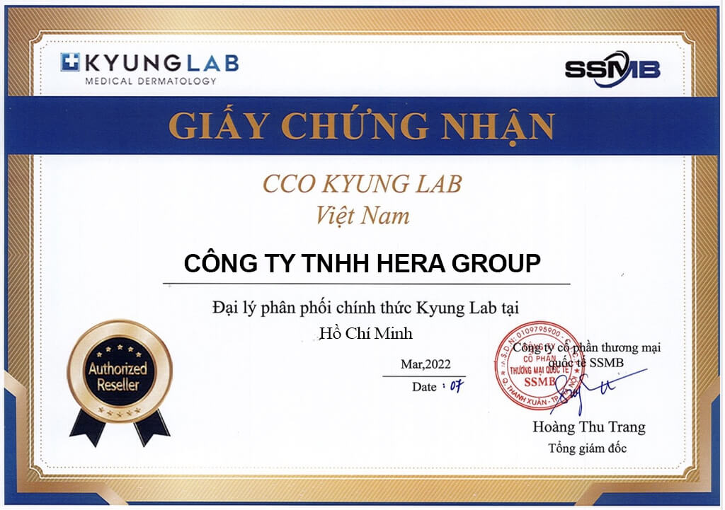 giấy chứng nhận kyung lab myphamhera.com