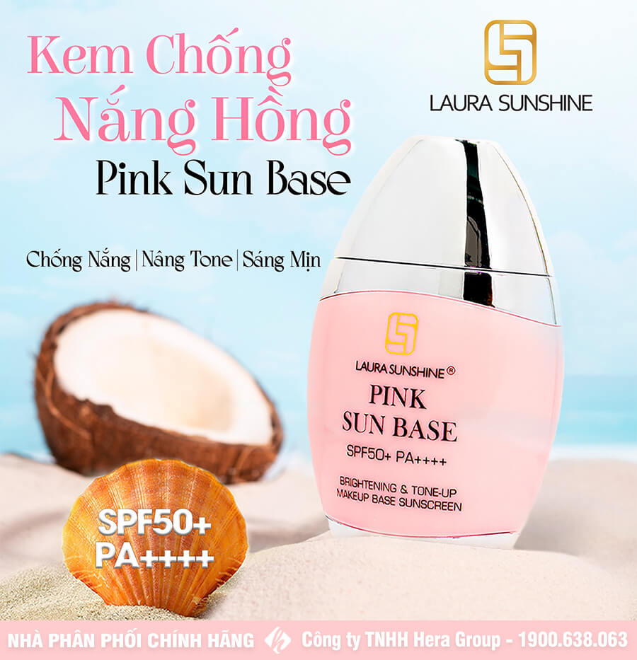 công dụng kem chống nắng pink sun base laura sunshine myphamhera.com