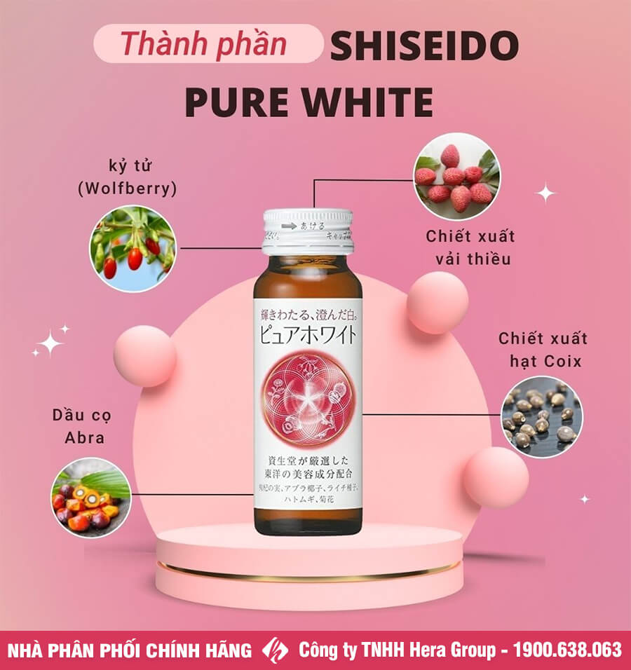 thành phần nước uống trắng da shiseido pure white myphamhera.com