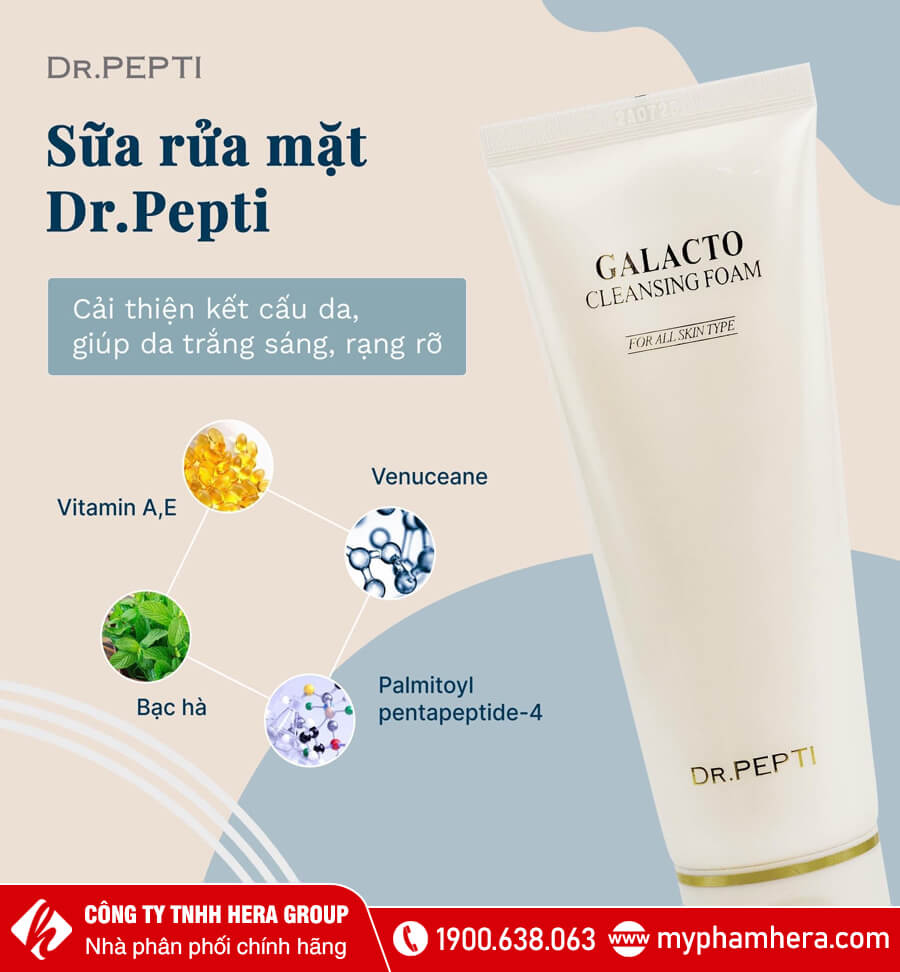 thành phần Sữa rửa mặt Dr Pepti Galacto Cleansing Foam myphamhera.com