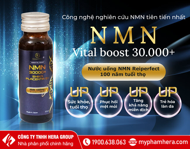 Công dụng Nước uống NMN Vital Boost 30000+ Reiperfect (10 chai) - Nhật Bản