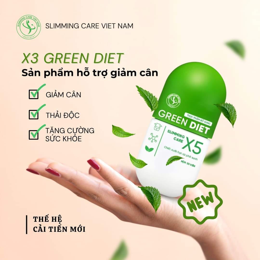 Viên giảm cân Green Diet Slimming Care X5