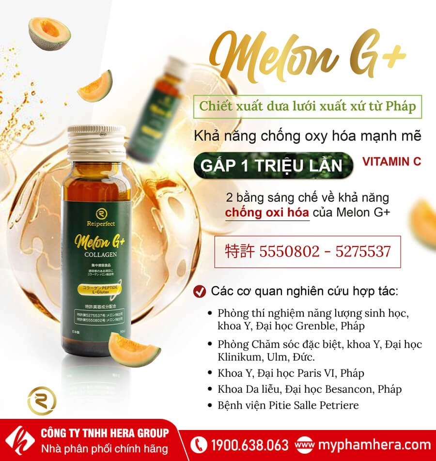 thành phần Nước Uống Collagen Melon G+ Reiperfect myphamhera.com