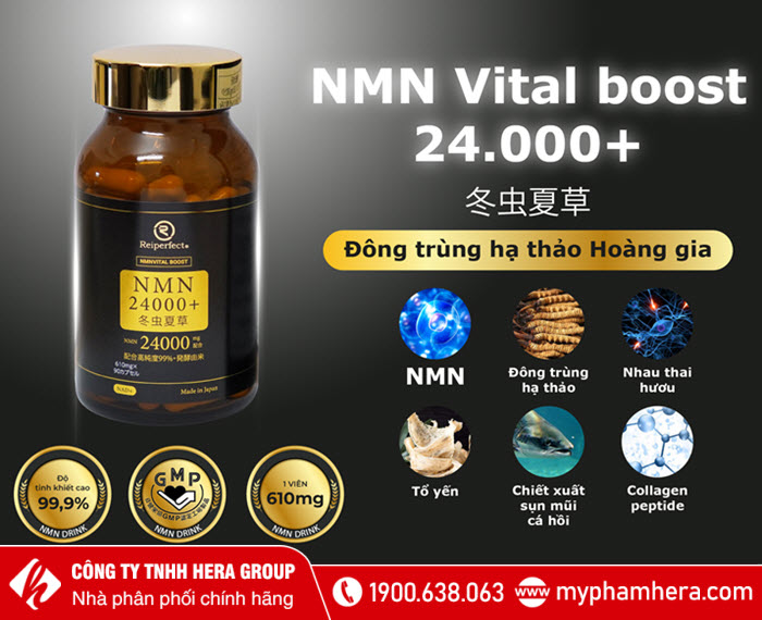 Thành phần Viên uống NMN Vital Boost 24000+ Reiperfect (90 viên) - Nhật Bản