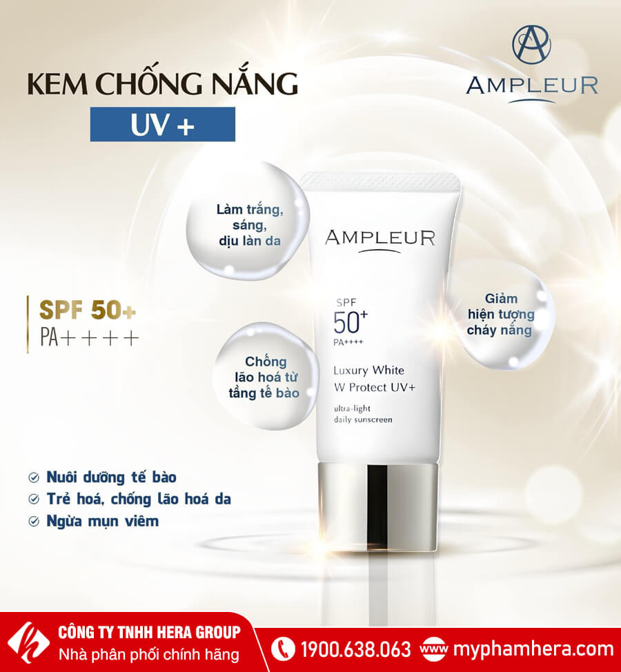 công dụng Kem chống nắng Luxury White W UV AQUA myphamhera.com