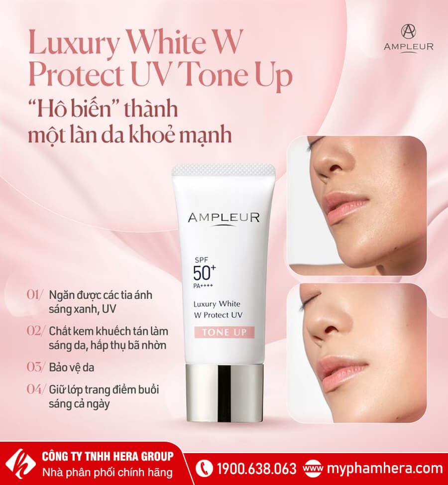 thành phần Kem chống nắng Ampleur Luxury White W Protect UV+ myphamhera.com