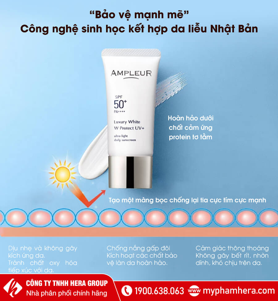 thành phần Kem chống nắng Luxury White W Protect UV+ myphamhera.com
