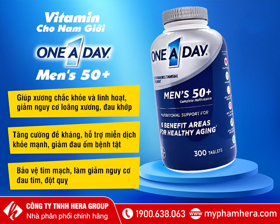 công dụng Viên Uống One A Day Men’s 50+ Multivitamin