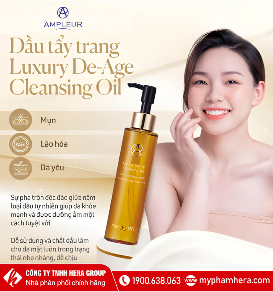 dầu tẩy trang luxury de age cleansing oil ampleur myphamhera.com