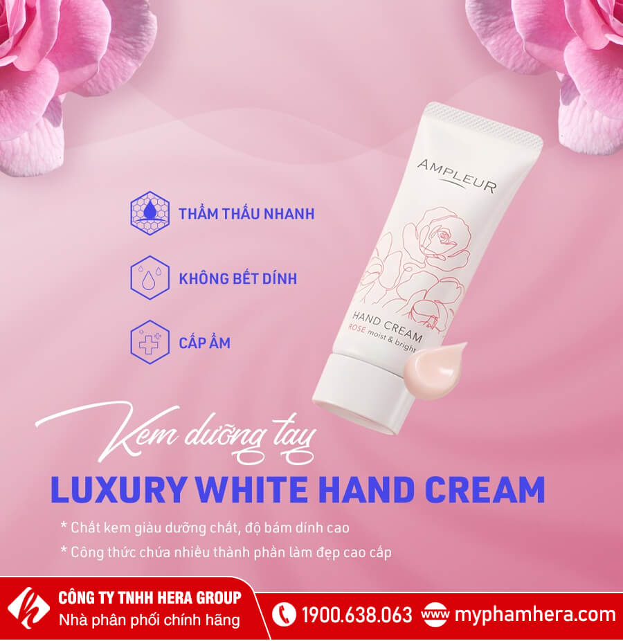 kem tay luxury white hand cream ampleur myphamhera.com