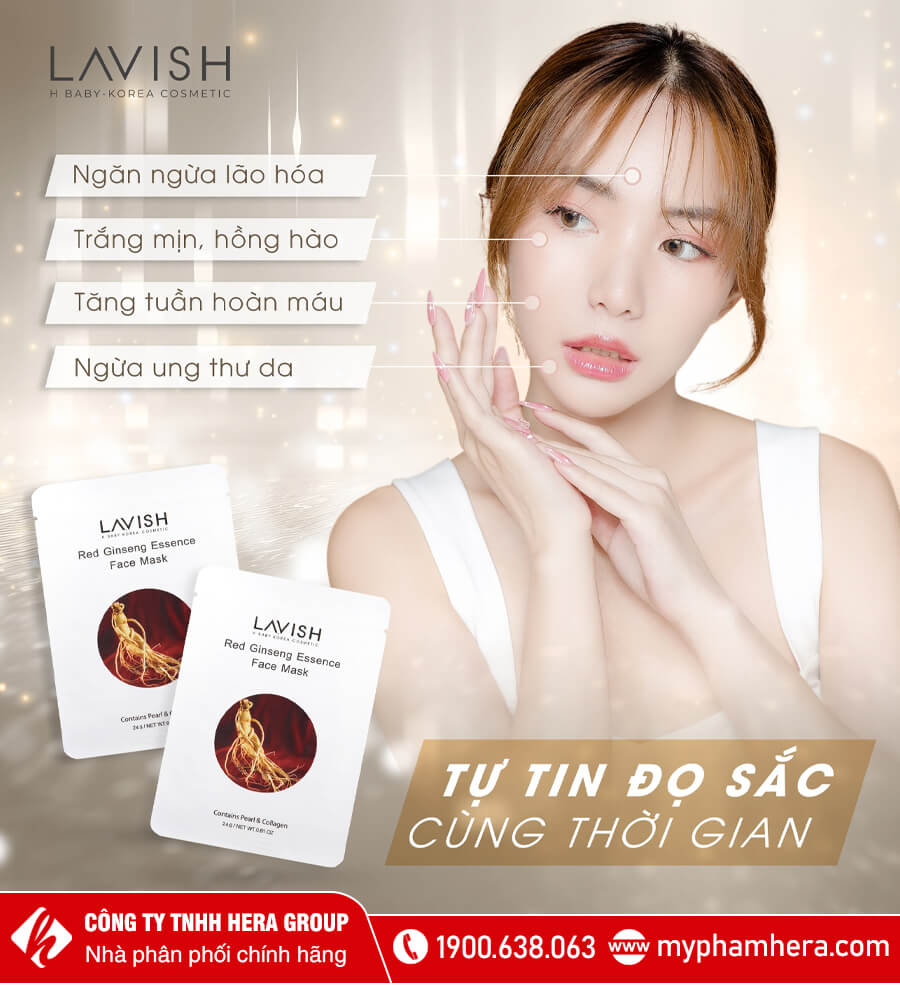 mặt nạ hồng sâm dưỡng trắng da lavish myphamhera.com