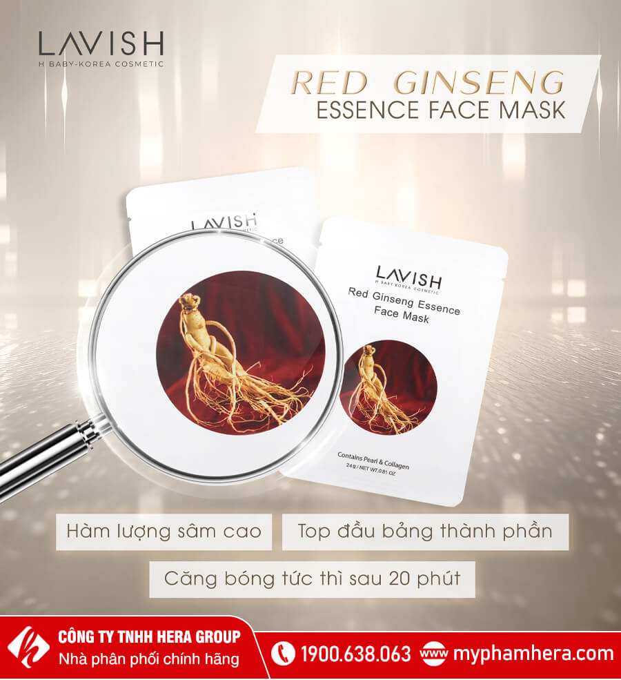 mặt nạ hồng sâm dưỡng trắng da lavish myphamhera.com
