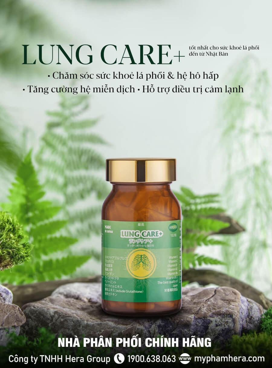 Viên uống Lung Care+ Jpanwell hỗ trợ hệ hô hấp, giúp phổi khỏe mạnh