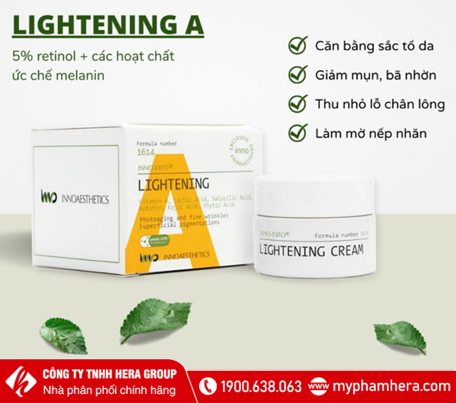 Công dụng Kem peel da Innoaesthetics Lightening A 15g - Tây Ban Nha