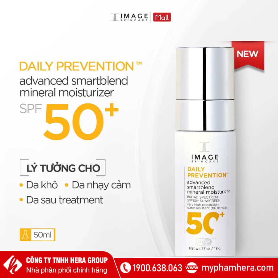 Kem Chống Nắng Dành Cho Da Treatment, Da Khô, Nhạy Cảm Image Skincare Daily Prevention Advanced Smartblend Mineral Moisturizer Spf 50