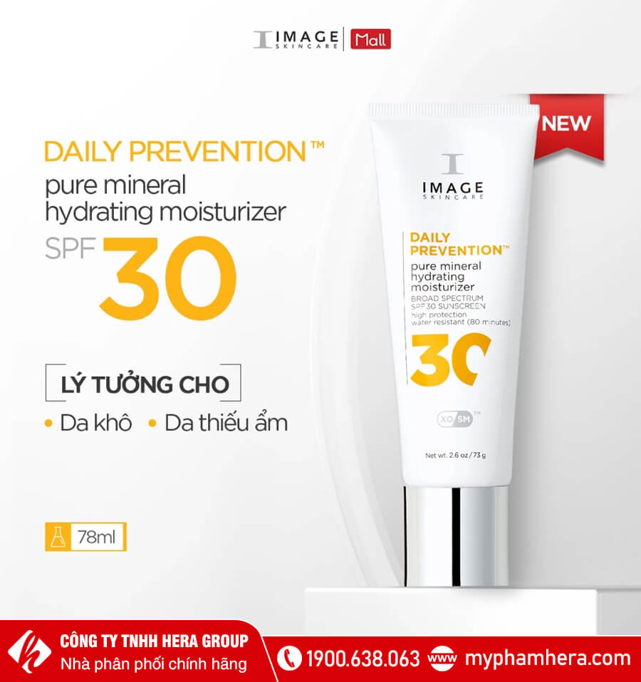 Kem Chống Nắng Dành Cho Da Khô Image Skincare Daily Prevention Pure Mineral Hydrating Moisturizer Spf 30