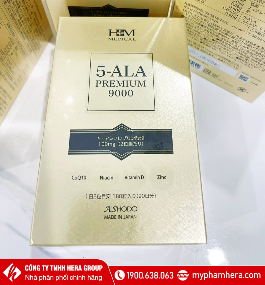 Viên uống trẻ hóa 5-ALA Premium 9000 Aishodo